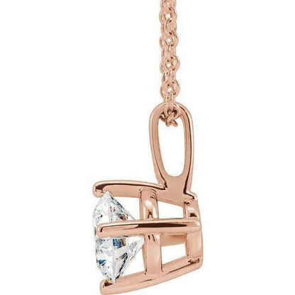14K 3/4 Carat Diamond Pendant with Adjustable 16-18" Necklace