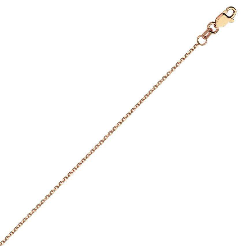 14K Gold 1.05 mm Diamond Cut Cable Chain with Lobster Claw Clasp