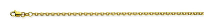 14K Gold 1.80 mm Diamond Cut Cable Chain with Lobster Claw Clasp