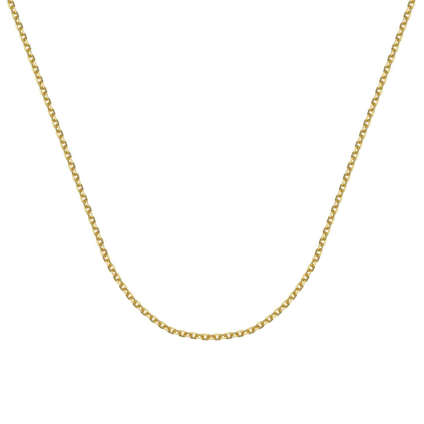 14K Gold 1.80 mm Diamond Cut Cable Chain with Lobster Claw Clasp