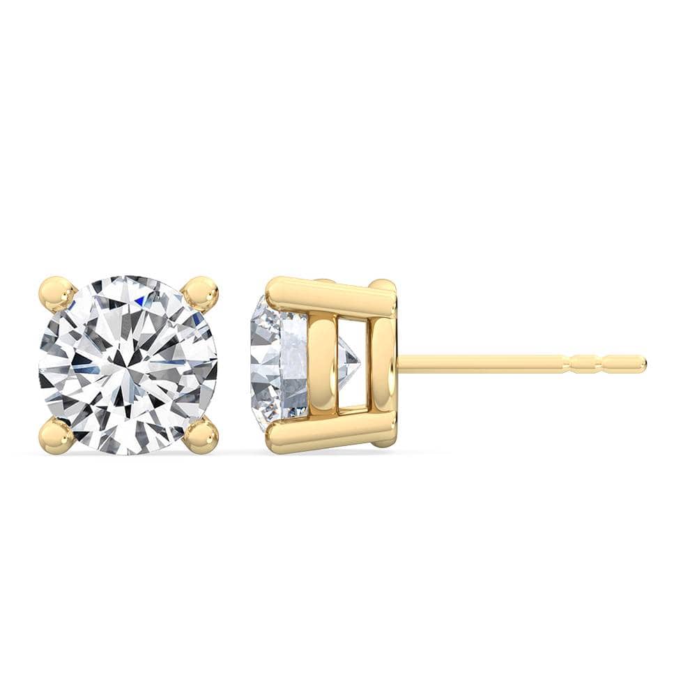 Earrings 14K Gold 3/4 Carat T.D.W Lab-Grown Diamond Stud Earrings VS Clarity F Color