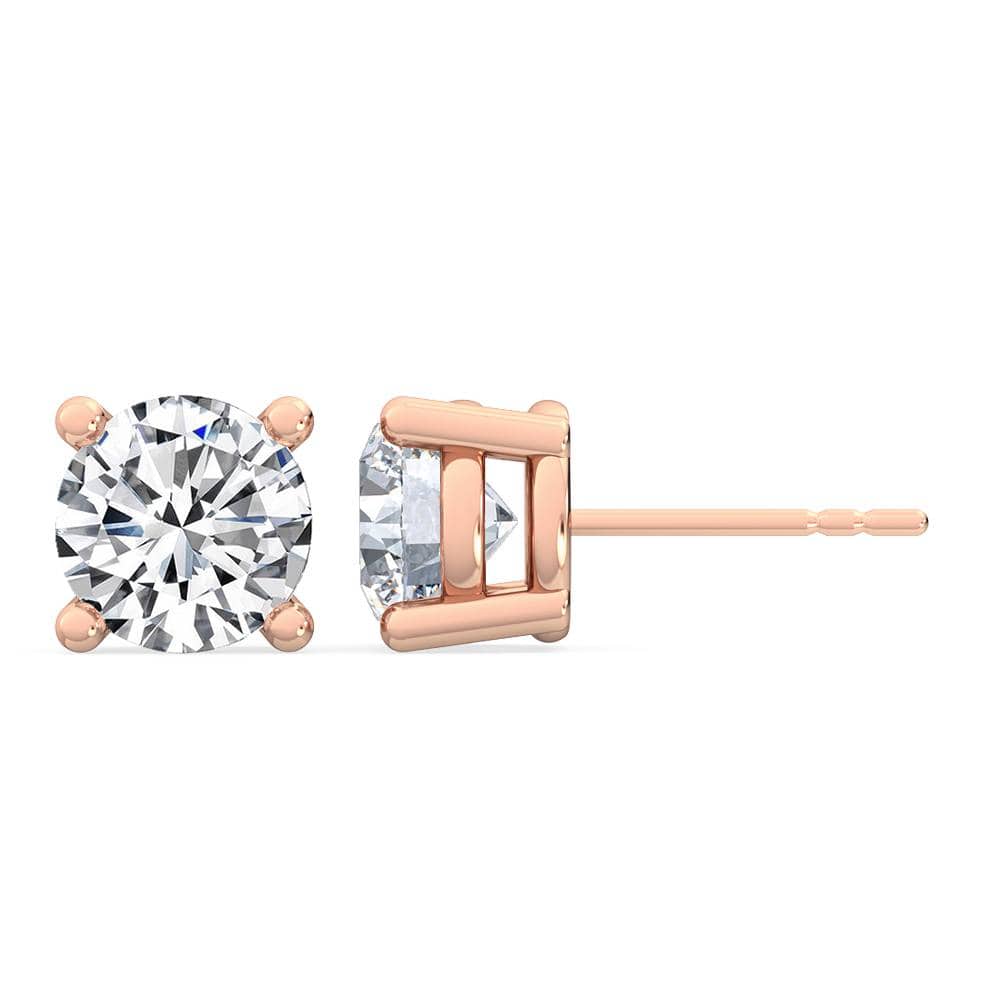 Earrings 14K Gold 3/4 Carat T.D.W Lab-Grown Diamond Stud Earrings VS Clarity F Color