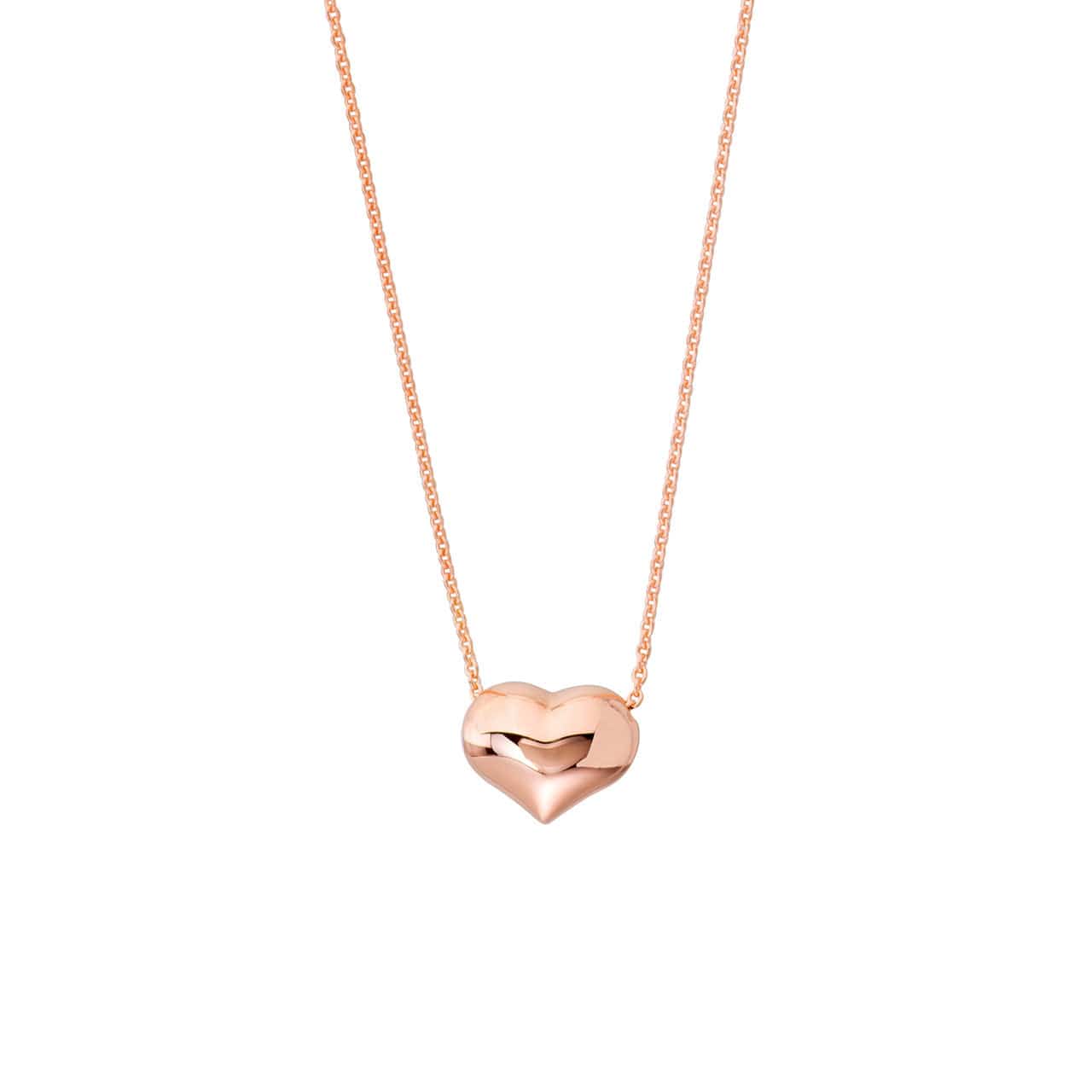 Necklace 14K Puffy Heart Adjustable Necklace