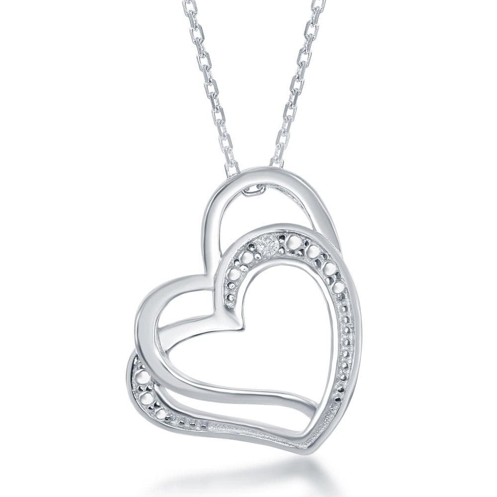 Heart Locket Necklace Diamond Accents Sterling Silver