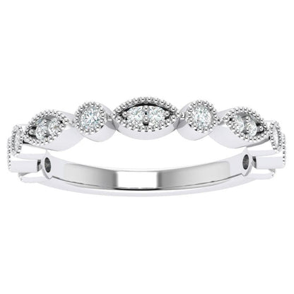 RINGS 10K WHITE / VS Clarity / FG Color Anna .21 Carat Diamond Stackable Band