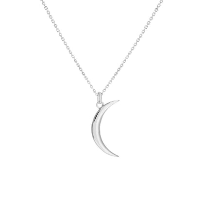 Necklace 14K WHITE GOLD Crescent Moon Pendant Necklace