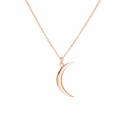 Necklace 14K ROSE GOLD Crescent Moon Pendant Necklace