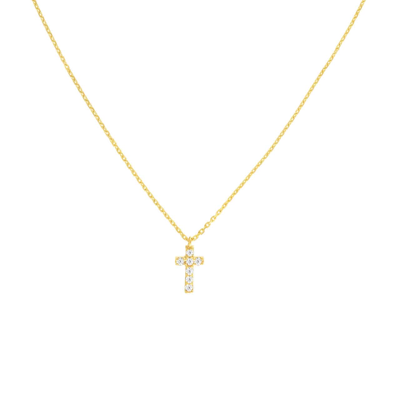 Necklace Diamond Mini Cross Adjustable Necklace