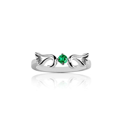 Emerald Guardian Angel Ring- May