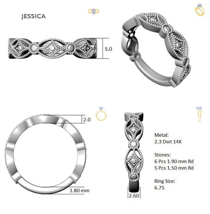 RINGS Jessica .25 Carat Diamond Stackable Band