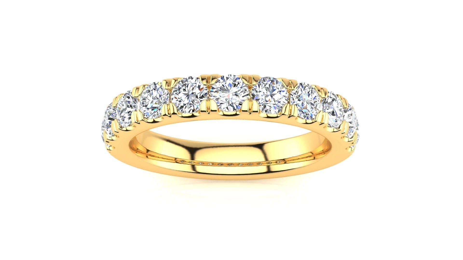 RINGS 10K YELLOW / VS Clarity/FG Color Micropavé 1.00 Carat Diamond Band