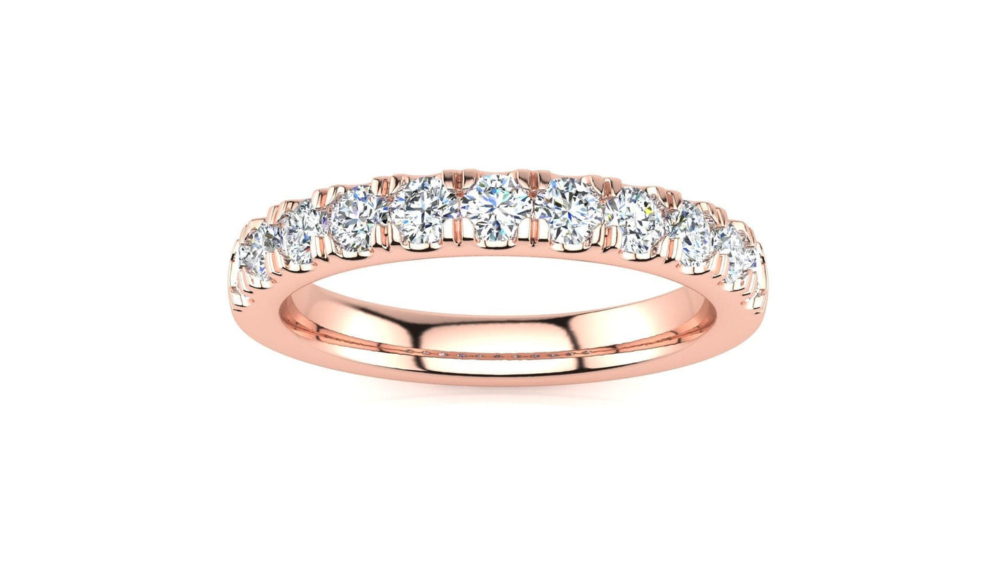 RINGS 14K ROSE / VS Clarity/FG Color Micropavé 1/2 Carat + Diamond Wedding Band