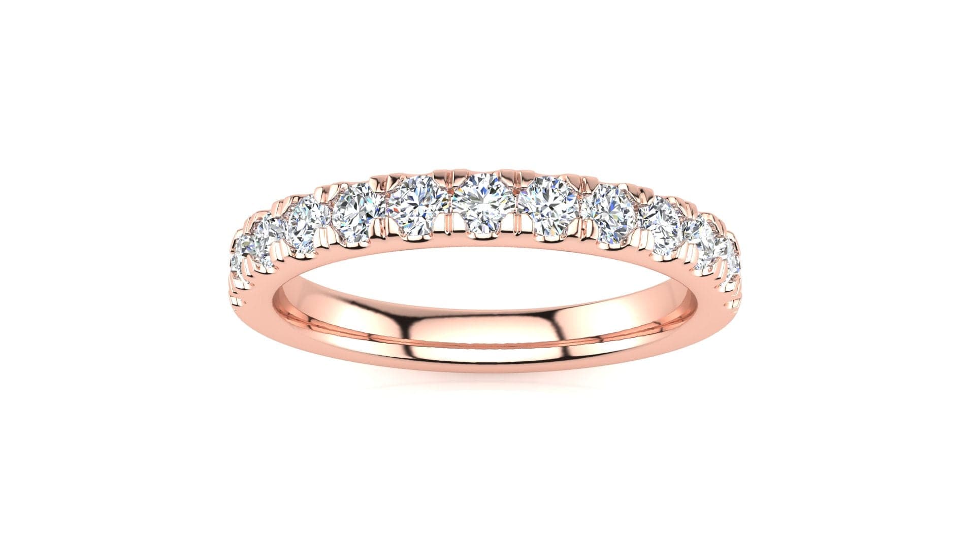 RINGS 14K ROSE / VS Clarity/FG Color Micropavé 1/2 Carat  Diamond Wedding Band Micropave Venus Ring  1/2 CT | Storyandhearts.com