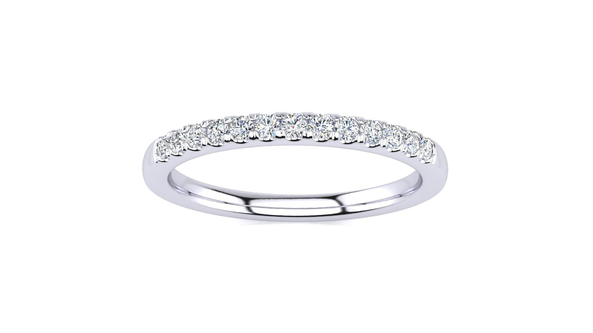 RINGS 10K WHITE / VS Clarity/FG Color Micropavé  1/5 Carat Diamond Wedding Band Micropavé Venus Ring  1/5 CT | Storyandhearts.com