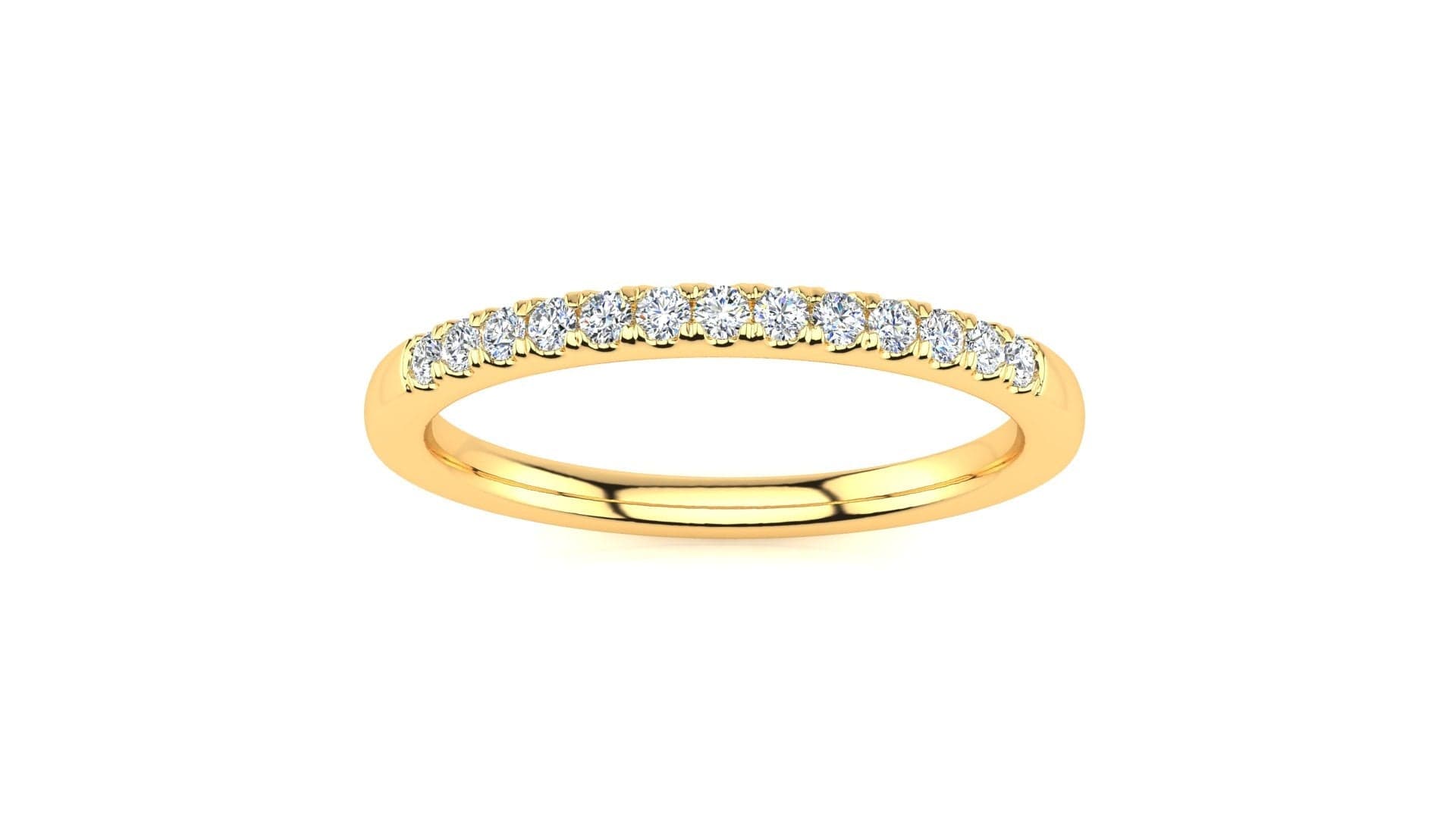 RINGS 10K YELLOW / VS Clarity/FG Color Micropavé .15 Carat Diamond Wedding Band