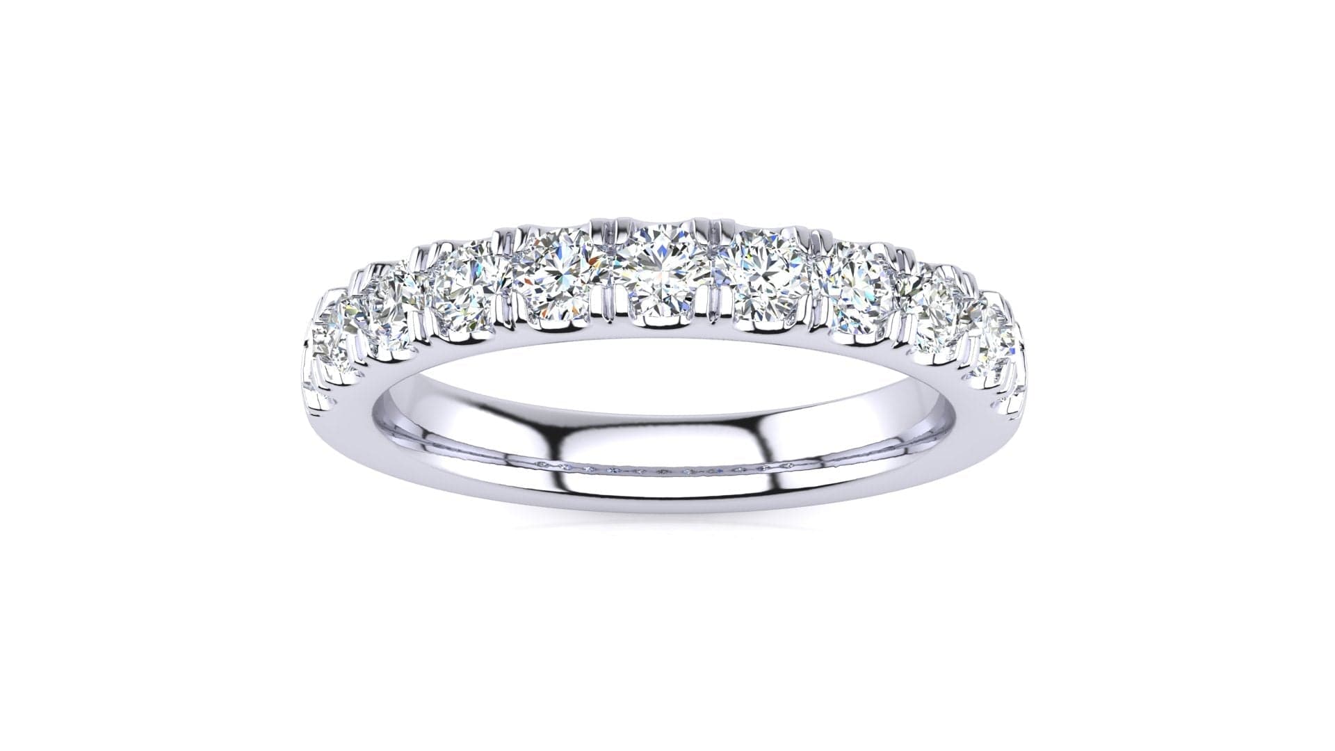 RINGS 10K WHITE / VS Clarity/FG Color Micropavé  2/3 Carat Diamond Band