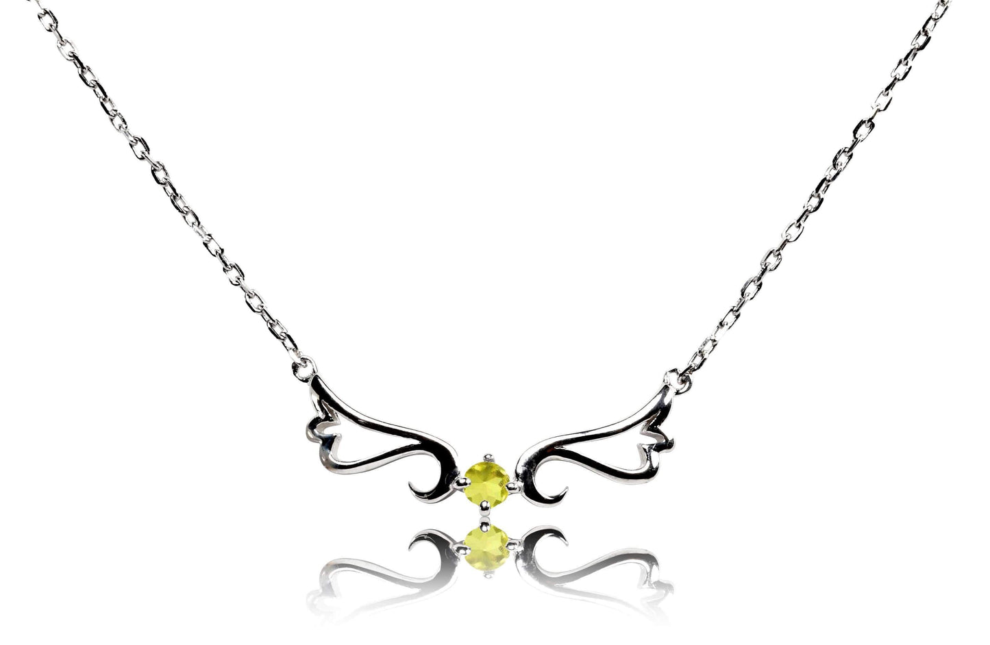 Peridot Guardian Angel Necklace- August