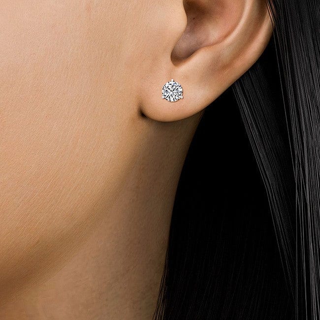 Earrings Three-Prong Martini Round Lab Created Diamond Stud Earrings (3/4 ct. tw.)